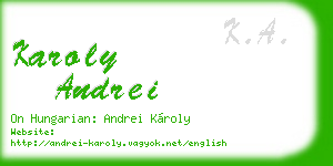 karoly andrei business card
